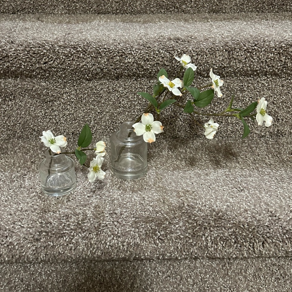 Faux Dogwood Flower Stem Glass Arrangement Set - Hearth & Hand™ with Magnolia